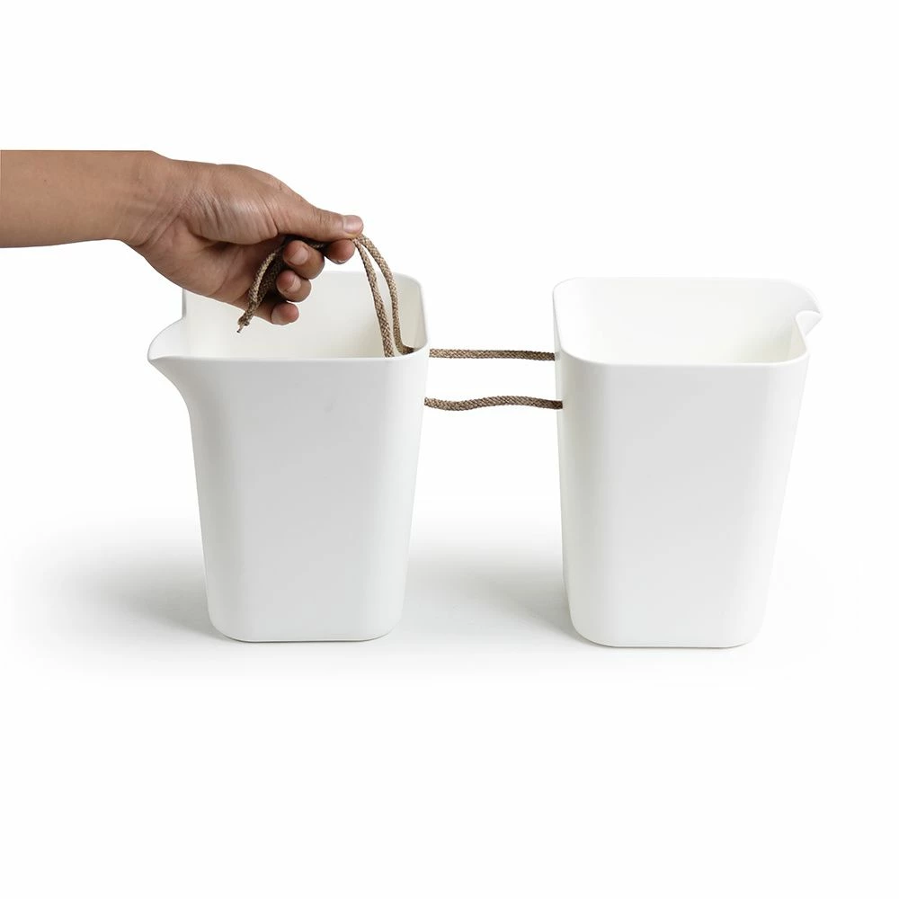 Selbstbewässernder Blumentopf Viereckig, Weiß 5 Selbstbewässernder Blumentopf Viereckig, Weiß – Bild 3